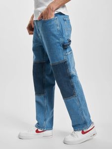 Jean Tommy Jeans pour homme, coupe droite, poches zippées, coton, bleu.