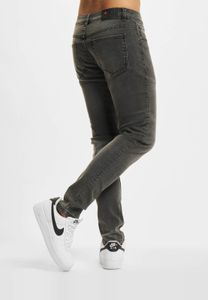 Modern Denim Project Men's Skinny Fit Stretch Jeans with Zip and Cotton, Black/Beige