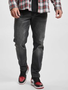 moderne Denim Project Herren Jeans Straight Fit Stretch Reißverschluss mit Baumwolle Grau
