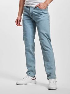 bequeme Denim Project Herren Jeans Straight Fit Reißverschluss Taschen Blau