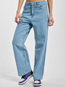 stylische Denim Project Damen Jeans Straight Fit Reißverschluss Taschen Blau