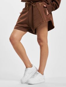 Modern NIKE women's trousers with drawstring and pockets, cotton, brown