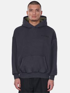moderner Dropsize Herren Hoodie Rippbündchen Kapuze mit Baumwolle Schwarz