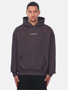 moderner Dropsize Herren Hoodie Kapuze Oversize mit Baumwolle Schwarz