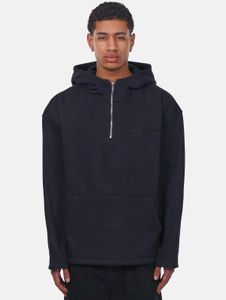 Soft drop-size men's hoodie with zip-up hood, cotton, black