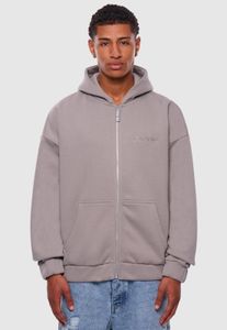 Sudadera moderna de manga larga para hombre con cremallera, puños acanalados, algodón, color beige.