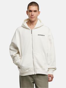 Sudadera informal de manga larga para hombre con bolsillos con cremallera, de algodón, color blanco.