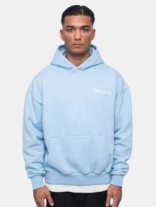 Sudadera moderna de corte holgado para hombre, confeccionada en algodón, color azul claro.