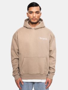 Comoda felpa con cappuccio da uomo, oversize, in cotone, beige.
