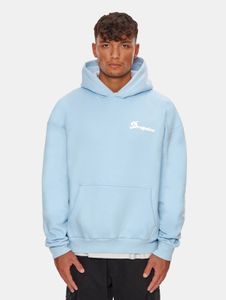 Sudadera con capucha suave de corte holgado para hombre, confeccionada en algodón, color azul claro.