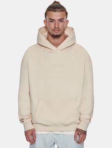 Sweat à capuche homme confortable, coupe ajustée, 360 g/m², coton, beige