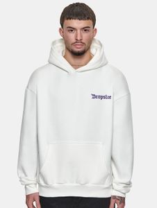 Sudadera con capucha cómoda para hombre, de corte holgado, extragrande, de algodón, color blanco.