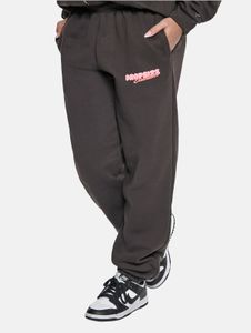 moderne Dropsize Damen Hose Rippbündchen Oversize mit Baumwolle Schwarz