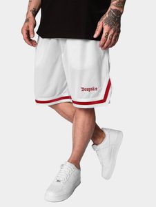 Pantalones versátiles de corte recto para hombre con bolsillos, malla, color blanco.