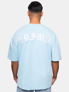 T-shirt sportiva da uomo a maniche corte in cotone, azzurra