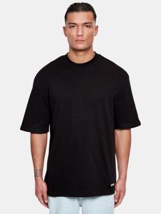 T-shirt da uomo moderna a maniche corte in cotone, nera