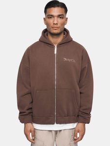 Sweat à capuche homme moderne à coupe ajustée, en coton marron