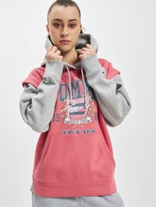 Sudadera informal con capucha para mujer de Tommy Hilfiger con cordón ajustable, puños acanalados, algodón, rosa.