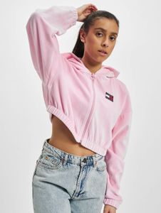 Sweat à capuche Tommy Jeans pour femme, modèle moderne, grande capuche, cordon de serrage, rose