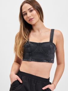 modernes Tommy Jeans Damen T-Shirt Stretch mit Baumwolle Schwarz