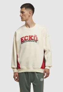 Felpa da uomo moderna Ecko Unltd. con polsini a coste, in cotone, beige