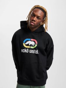 Casual Ecko Unltd. men's hoodie, large hood, ribbed cuffs, 460 g/m² cotton, black