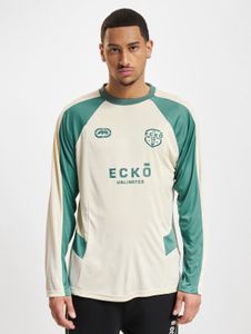 Comoda t-shirt da uomo Ecko Unltd. con tasche, polsini a coste, beige/verde