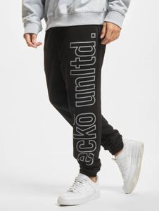 Jean Ecko Unltd. pour homme, élégant, avec cordon de serrage et fermeture éclair, en coton noir.