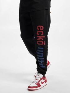 Eleganti jeans da uomo Ecko Unltd. con coulisse e chiusura in velcro, in cotone, neri.