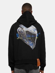 weicher Forgotten Faces Herren Hoodie Rippbündchen Kapuze mit Baumwolle Schwarz