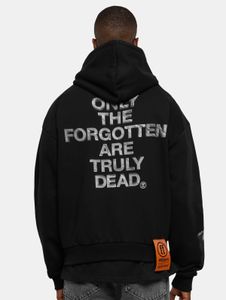 moderner Forgotten Faces Herren Hoodie Rippbündchen Kapuze mit Baumwolle Schwarz