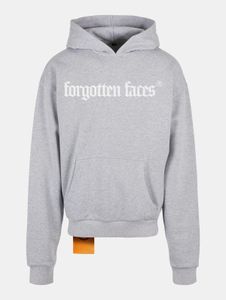 bequemer Forgotten Faces Herren Hoodie Rippbündchen Kapuze 460 g/m² mit Baumwolle Grau