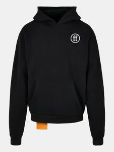 moderner Forgotten Faces Herren Hoodie Rippbündchen Kapuze 460 g/m² mit Baumwolle Schwarz
