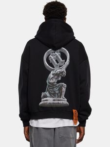 Sweat à capuche pour homme Modern Forgotten Faces, poignets et capuche côtelés, coton 460 g/m², noir