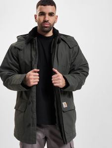 Stylish Carhartt men's jacket with drawstring and zipper, grey