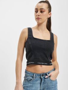 Casual Calvin Klein women's T-shirt, stretch denim with cotton, black