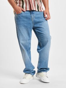 Jean Calvin Klein pour homme, coupe droite, stretch, en coton bleu.
