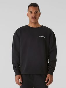 weicher 9N1M SENSE Herren Hoodie Rippbündchen mit Baumwolle Schwarz