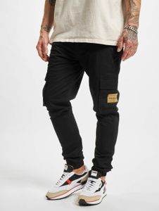 Pantalones vaqueros elásticos para hombre Modern Denim Project con bolsillos con cremallera, de algodón, color negro.