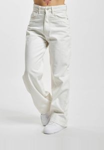Pantalones vaqueros cómodos de Denim Project para mujer con bolsillos con cremallera, de algodón, color blanco.