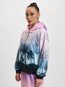 moderner Just Rhyse Damen Hoodie Reißverschluss Rippbündchen Flieder-Violett