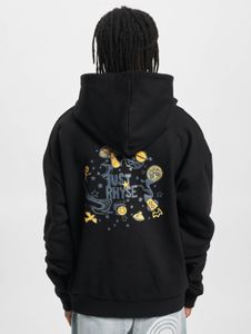 bequemer Just Rhyse Herren Hoodie große Kapuze Rippbündchen mit Baumwolle Schwarz