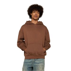 Casual Just Rhyse men's sweatshirt with ribbed cuffs and hood, 460 g/m² cotton, brown