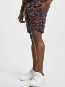 lässige Just Rhyse Herren Sommer-Shorts mit Allover-Print Freizeit-Shorts Braun