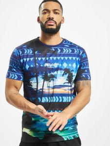 modernes Just Rhyse Herren T-Shirt mit H-Shape-Schnitt Kurzarm-Shirt Blau