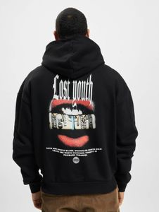 Soft Lost Youth men's hoodie, large hood, 460 g/m² cotton, black