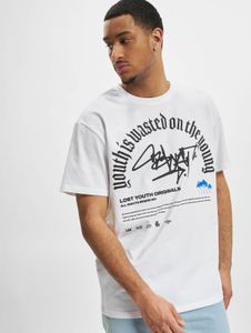 T-shirt homme Modern Lost Youth, coupe oversize, 240 g/m², coton, blanc