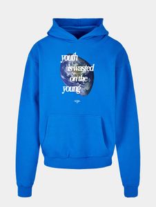 Sweat à capuche Lost Youth pour homme, coupe oversize, 460 g/m², coton, bleu.