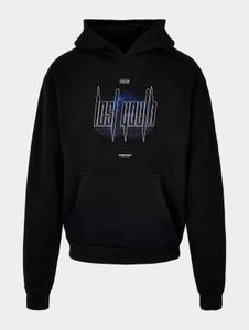 Sweat à capuche Lost Youth pour homme, coupe oversize, 460 g/m², coton, noir.