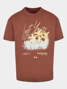 T-shirt sportiva da uomo Lost Youth, oversize, 240 g/m², cotone, marrone